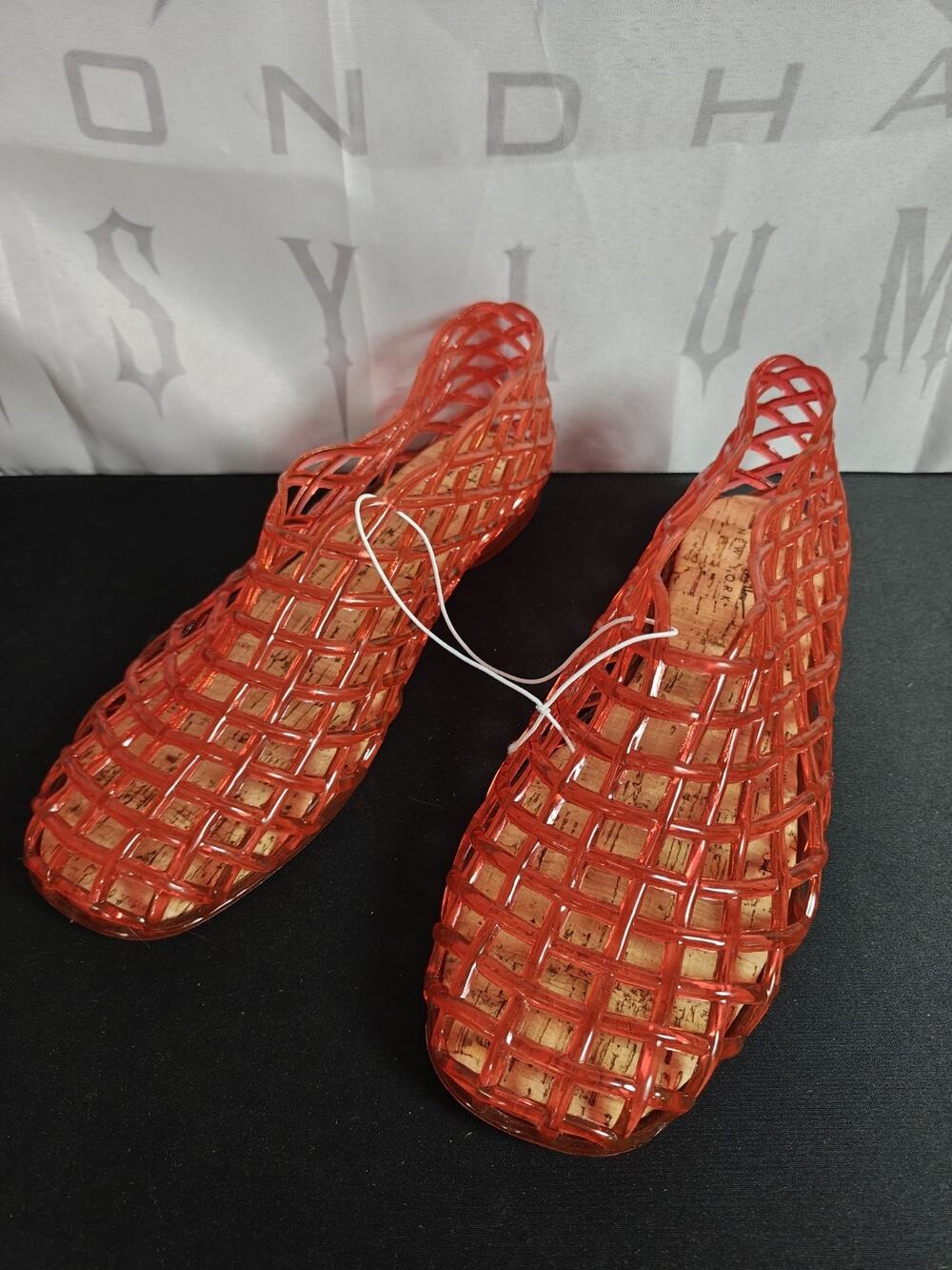 Nicole Miller New York Women’s 7 (38) slip on jelly flats Red/Orange NWOB